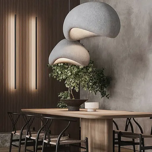 Текстурний гіпсовий підвісний світильник 55х70 см | Арт. MJ 30-700 | Line F - фото 1