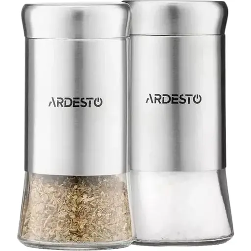 Набір ємностей для спецій Ardesto Gemini 2x140 мл нержавіюча сталь прозорий (AR1511SS)