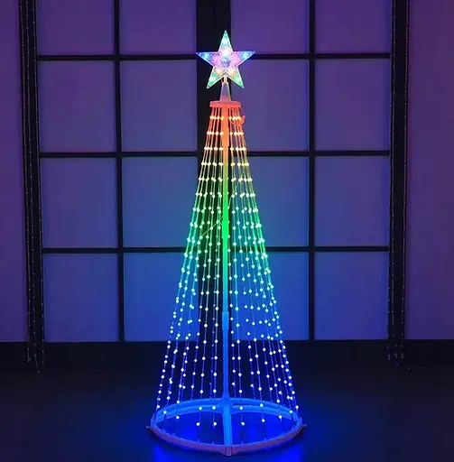 Новорічна конусна ялинка Sun Lamp розумна світлодіодна 340 лампочок RGB 250 см - фото 2