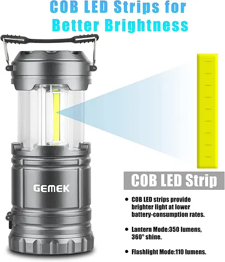 Світлодіодний ліхтарік GEMEK 1 для кемпінгу з батарейним живленням - фото 3