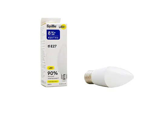 Лампа Brille світлодіодна LED E27, 8W WW C37 - фото 4