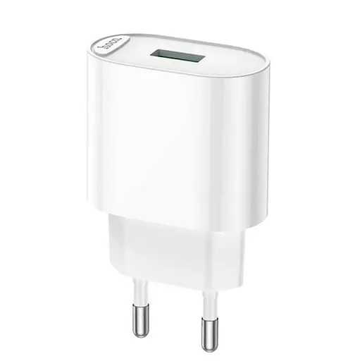 Зарядное устройство 18 Вт Hoco C109A универсальное сетевое зарядное устройство блок питания 1 USB 3 А Quick Charge 3.0 Белый - фото 1