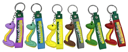 Брелок силиконовый с хлястиком Змея сюрприз 7 см (в ассортименте) - фото 2