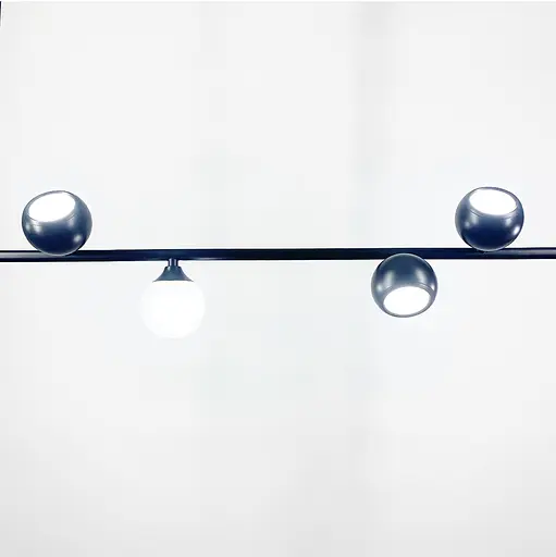 Видовжена підвісна люстра SIMPLE у чорному каркасі Line.F Довжина 100 см - фото 2