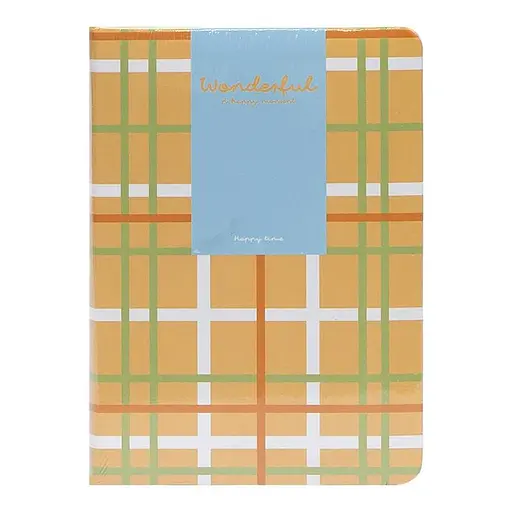 Блокнот A6 "Wonderful" 6701-1 твердий перепліт, 2 закладки та 2 гумки для ручок 80 аркушів 10х14,5 см Помаранчевий