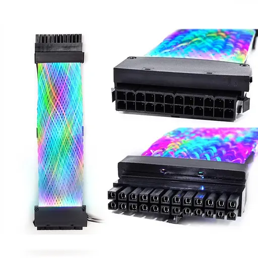 Кабель для ПК QUBE 24PIN ATX Braided-ARGB - фото 1