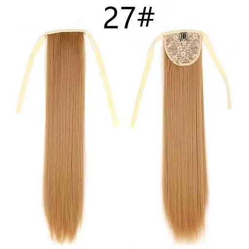 Накладной хвост-шиньон на ленте Didaka с прямыми волосами 60 см Пшеничный K0929-2 - фото 2