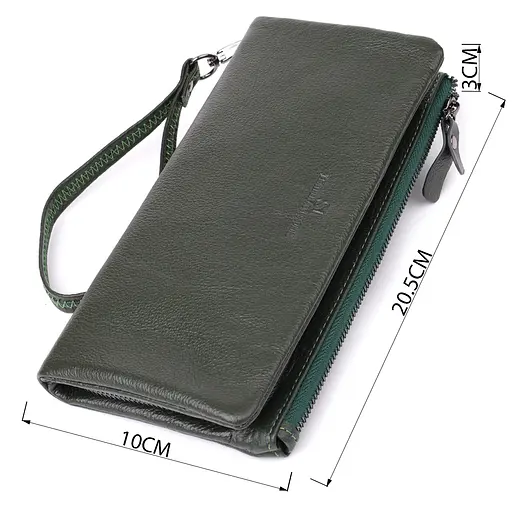 Кошелек для женщин с кистью из натуральной кожи ST Leather 20.5х10х3 см acs0029681 - фото 3