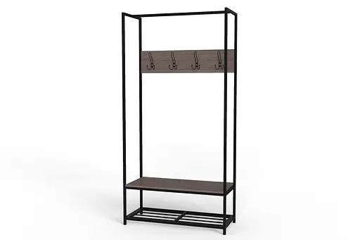 Вішалка модульна підлогова Ferrum-decor Треліс 13 180x90x38 чорний ДСП Дуб Сонома Трюфель 16мм (FRD-104329) - фото 3