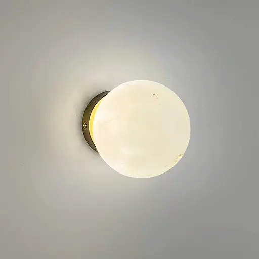 Бра-кулька Line F з імітацією мармуру з латунним корпусом Ø15 см Арт. WSG17-150 - фото 1