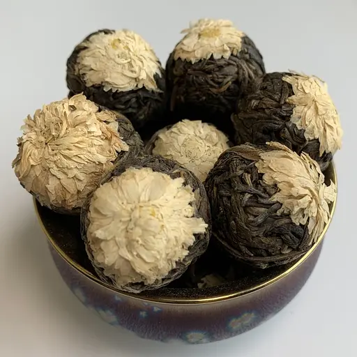 Шен пуэр связанный с хризантемой жемчужина дракона 100 г