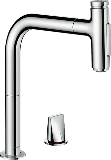Смеситель для кухни Hansgrohe Metris Select 200 2jet sBox с выдвижным изливом хром 73818000 Хром - фото 1