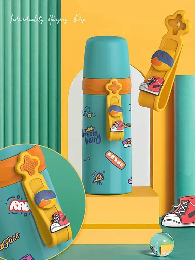 Термос дитячий Happy Day 350 мл з нержавіючої сталі з колбою для сублімації green - фото 3