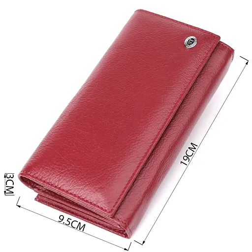 Жіночий гаманець на магнітах із натуральної шкіри ST Leather 19х9.5х3 см acs0029668 - фото 3