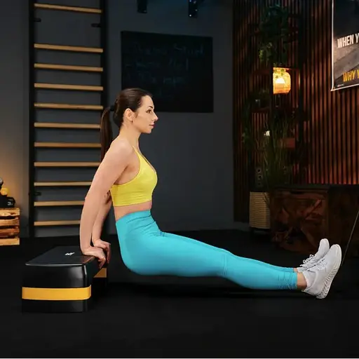 Степ платформа Trex Sport TX-030AS 3 рівнева чорно-жовта - фото 2