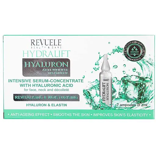 Інтенсивна сироватка-концентрат для обличчя та шиї Revuele Hydralift Hyaluron Anti-Wrinkle Treatment, з гіалуроновою кислотою, 7х2 мл - фото 1