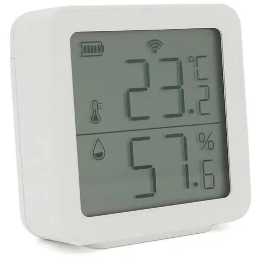 Датчик температури та вологості TH05 Tuya, -5°С - 55С°, з екраном, Bluetooth 5.0 BLE, сумісний з Tuya, Smart Life, 38х38х12мм