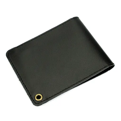 Обложка на удостоверение с гербом кожаная черная (для документов размером до 7*9,5 см) - фото 3