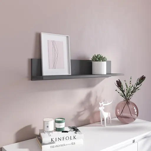 Полка настенная Vays M-22 Антрацит навесная ЛДСП 80x17x15 см для дома офиса декора