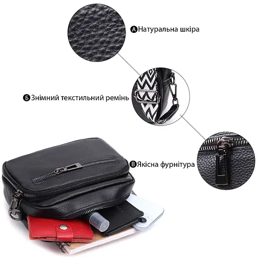 Кожаная женская сумка Vintage 21х14х8 см sum0026588 - фото 4