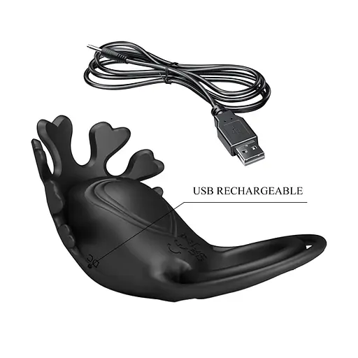 Эрекционное кольцо Pretty Love Vibrant Penis Ring Ruben 8.5 см черный - фото 9