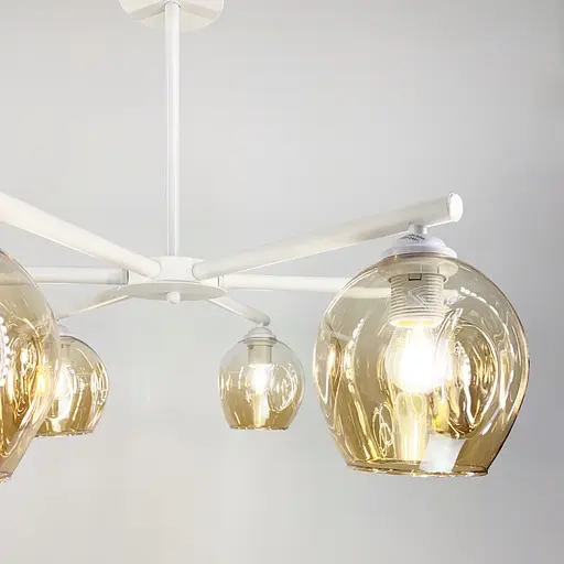 Потолочная люстра на 6 плафонов в белом корпусе Line.F K 149/6 WT+BR - фото 6