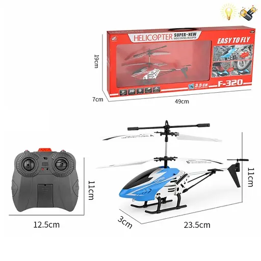 Вертолет на радиоуправлении, с гироскопом, металл, 49.5x7.5x19 см, F320 (В ассортименте) - фото 2