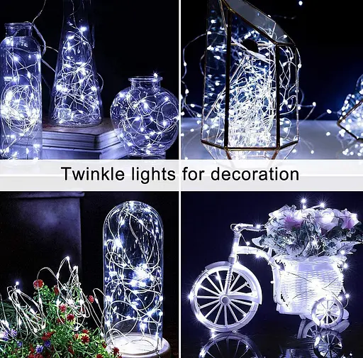 Світлодіодна дротяна гірлянда Крапелька роси OK Led Їжачок 2.5 м 50 Led Батарейки Cool White - фото 4