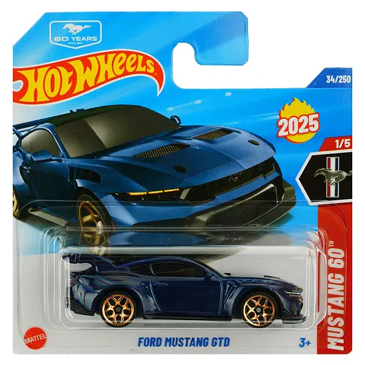 Базова машинка Hot Wheels Mustang 60 Ford Mustang GTD синя (5785) JBB93-N521  