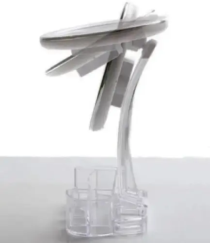 Косметичне настільне кругле дзеркало Cosmetic Mirror HH098 26 LED на підставці з підсвіткою біле - фото 4