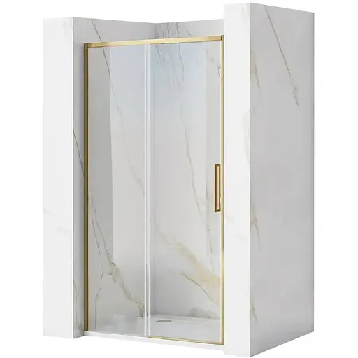 Душевые двери Rea Rapid Slide 110 brashed gold REA-K4708, прозрачный, золотой - фото 1