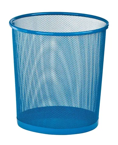Корзина для бумаг круглая, металлическая, синяя, ZB.3126-02