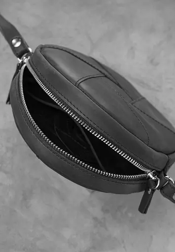 Жіноча шкіряна сумка Бон-Бон чорна Crazy Horse - фото 5