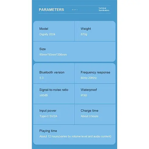Акустика Xdobo Dignity 2024 IPX6  BT5.3, TWS, TF/AUX/USB, 50W, 12h - фото 3