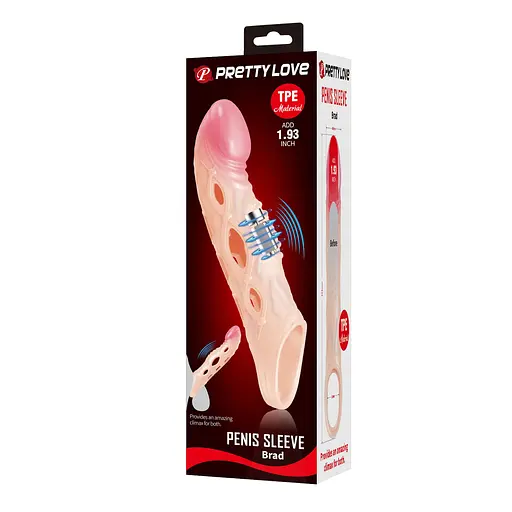 Насадка на пеніс Pretty Love Penis Sleeve Brad 21.3 см (тілесний) - фото 8