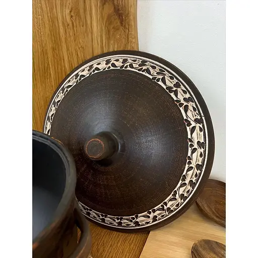 Супник 4 літра керамічний (глиняний) різьблений   - фото 5