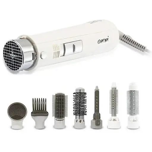Фен браш стайлер Gm-4832 з насадками щітка для вирівнювання та завивки волосся гребінець - фото 3