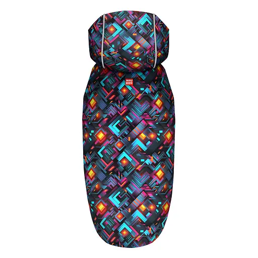 Дощовик-накидка з капюшоном для собак Waudog Clothes, малюнок "Нескінченні світи", А 23-26 см, B 30-36 см, С 15-20 см - фото 3