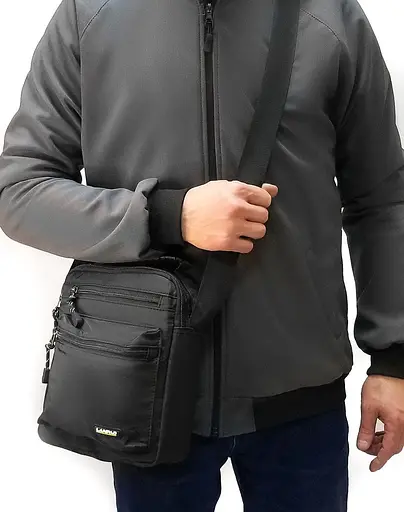 Чоловіча сумка-планшет чорна Lanpad sum0028755 - фото 2