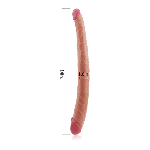 Двухсторонний фаллоимитатор LoveToy King Size Ladykiller 36.5 см телесный - фото 7