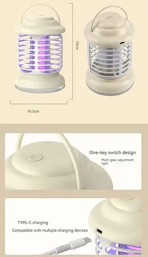 Інсектицидна лампа від комах ХO-YH10 1200 мАг антимоскітна кемпінгова акумуляторна - фото 5