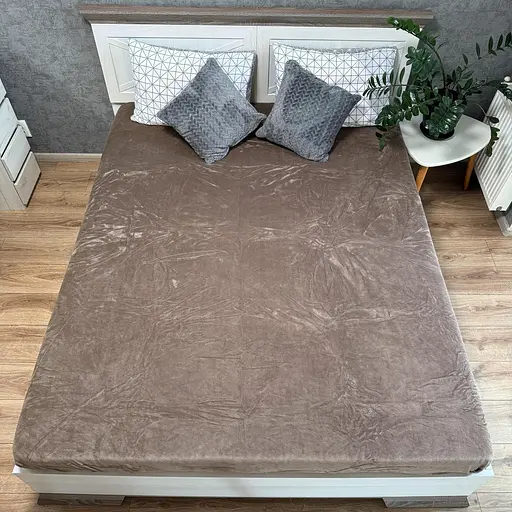 Наматрацник Epico Велюр однотонне на гумці по периметру 200х160 Коричневий