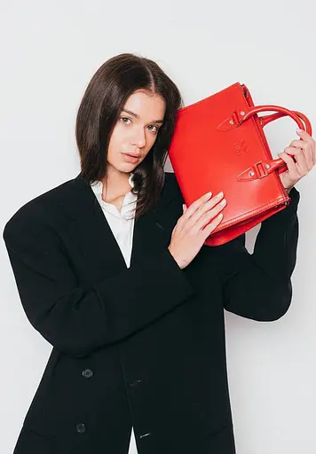 Жіноча шкіряна сумка Fancy червона - фото 5