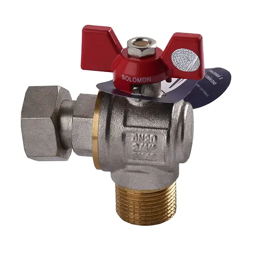 Кран шаровый угловой с накидной гайкой Solomon 3/4″ НВ PN40 160402 - фото 2