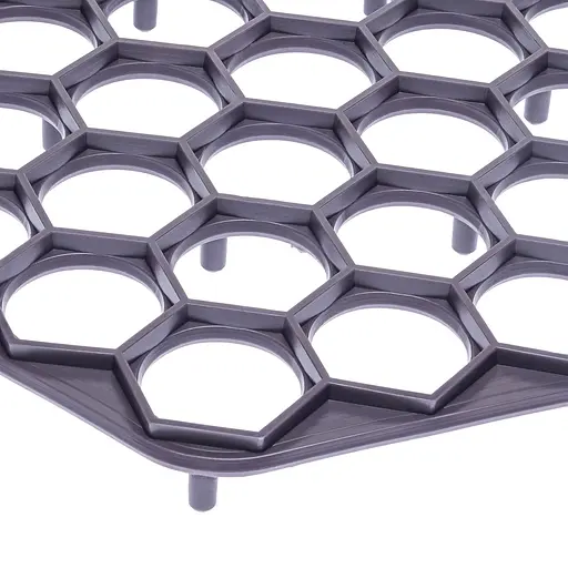 Пластикова пельменниця шестикутна форма для приготування пельменів) Ø23 см Тьмяний сірий, Kitchette Тусклый серый 84452 - фото 3