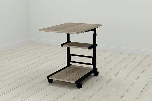 Стол приставной Ferrum-decor Адан 62x40x60 металл Черный ДСП Дуб Дуб Сонома Трюфель 16мм (FRD-102488)