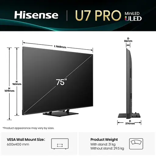 LED-телевізор Hisense 75U7Q PRO - фото 3