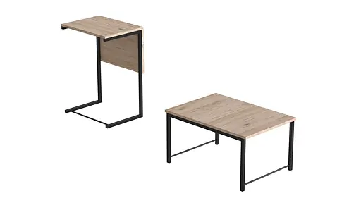 Стол журнальный приставной Терри Комбо 345x662x440 Черный металл ДСП Дуб Сан-Марино 16мм FRD-105137 - фото 4
