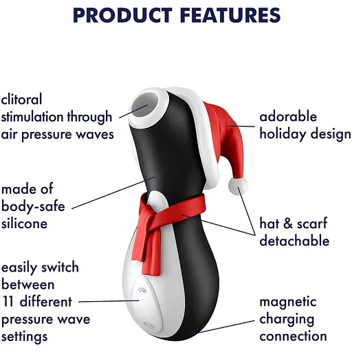 Вакуумный стимулятор Satisfyer Penguin Holiday Edition - фото 8