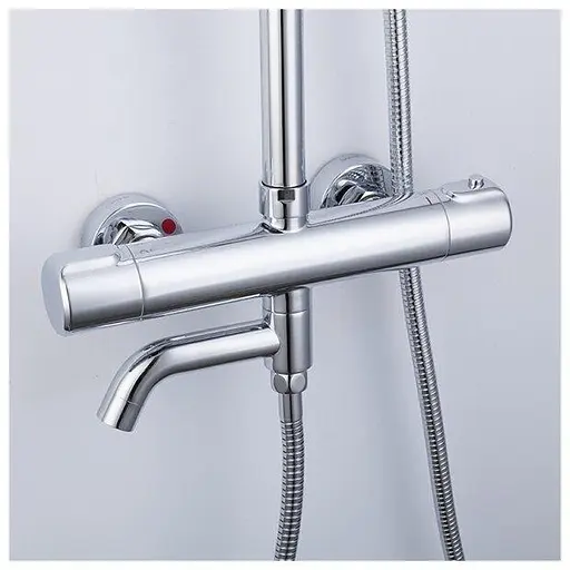 Душова система з термостатом Gappo G2490, вилив - перемикач на лійку, хром - фото 4